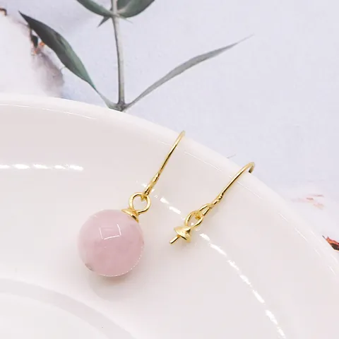 Crochets d'Oreilles en Argent Sterling 925 DIY Fabrication de Bijoux Accessoires Perle Coupe Goupille Or Or Rose Accessoires