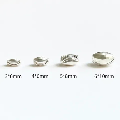 Perline Distanziatrici in Argento Sterling 925 Forma Oliva Motivo a Spirale Accessori per Creazione Gioielli DIY