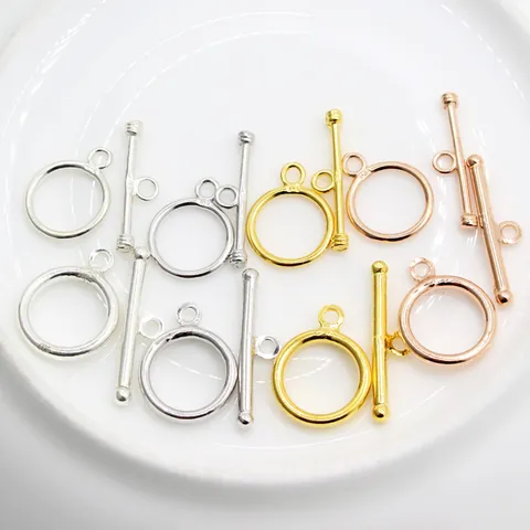 S925 Sterling Silver OT Toggle Clasp DIY Jewelry Findings For Necklace Bracelet Making Gold Rose Gold Plated Clasp