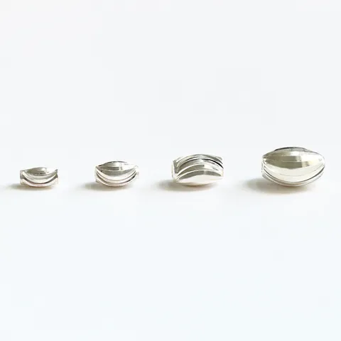 Perline Distanziatrici in Argento Sterling 925 Forma Oliva Motivo a Spirale Accessori per Creazione Gioielli DIY