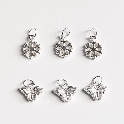 925 Sterling Silver Snowflake Butterfly Charms DIY Jewelry Pendants For Necklace Bracelet Making Handmade Jewelry Accessories