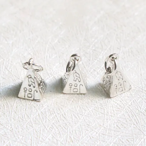S925 Sterling Silver Pyramid Pendant Egyptian Hieroglyphs Charm For DIY Necklace Bracelet Jewelry Making Accessories