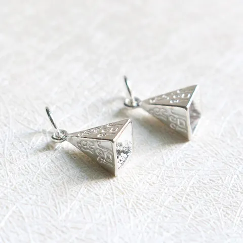 S925 Sterling Silver Pyramid Pendant Egyptian Hieroglyphs Charm For DIY Necklace Bracelet Jewelry Making Accessories