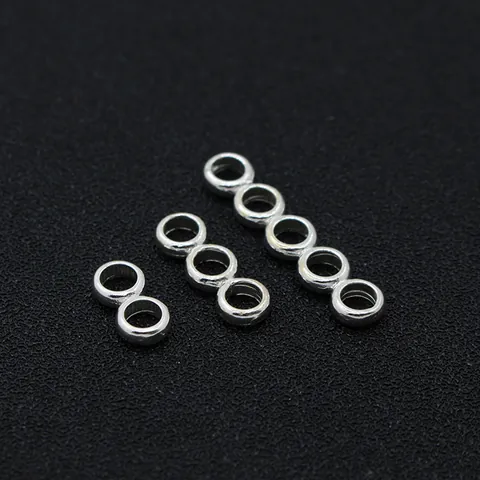 925 Sterling Silver DIY Multi-row Connector Spacer Beads For Bracelet Necklace Jewelry Making 2 3 5 Loops Findings
