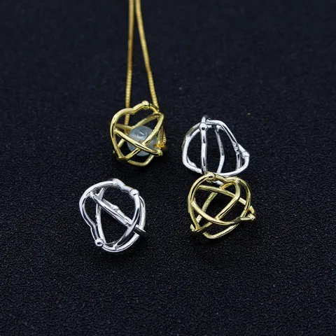S925 Sterling Silver Hollow Bird Nest Pendant Round Heart Starry Sky Spacer Beads For DIY Necklace Bracelet Jewelry Making Women