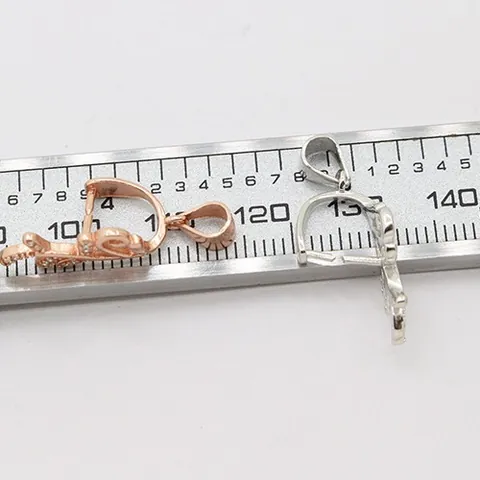 925 Sterling Silber Anhänger Schlaufe Clip Bails Für DIY Schmuckherstellung Blatt Zweig Design Mit Zirkonia Zubehör