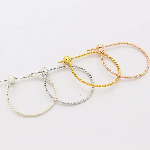 925 Sterling Silver Twisted Hoop Earrings For Women Adjustable Silicone Bead Rope Design Minimalist Fashion Jewelry Gift