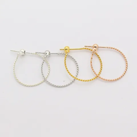925 Sterling Silver Twisted Hoop Earrings For Women Adjustable Silicone Bead Rope Design Minimalist Fashion Jewelry Gift