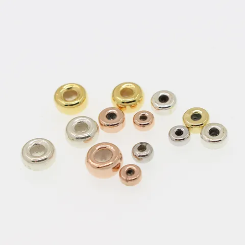 Perline Stopper Regolabili in Argento Sterling S925 Con Interno in Silicone Tondo Posizionatore Accessori Gioielli Fai da Te per Bracciali Collane Perline Placcate Oro Rosa