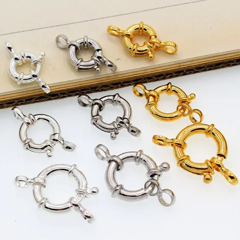925 Sterling Silber Vintage Federringverschluss Rund Halskette Armband Verbinder Für DIY Schmuckherstellung Zubehör