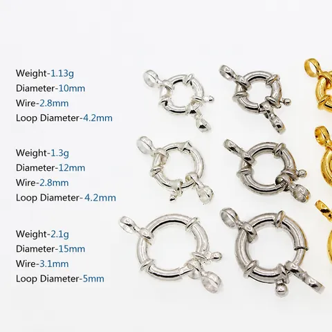 925 Sterling Zilver Vintage Veerringslot Rond Ketting Armband Connector Voor DIY Sieraden Maken Onderdelen