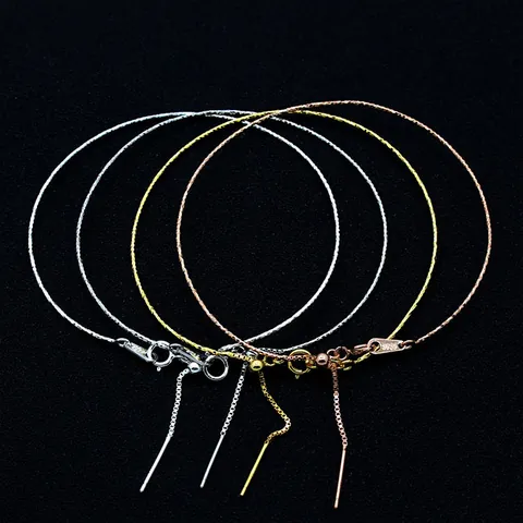 Pulsera Ajustable de Plata de Ley 925 Base para Cuentas DIY Brazalete Deslizante de Corte de Diamante Joyería Bañada en Oro Rosa