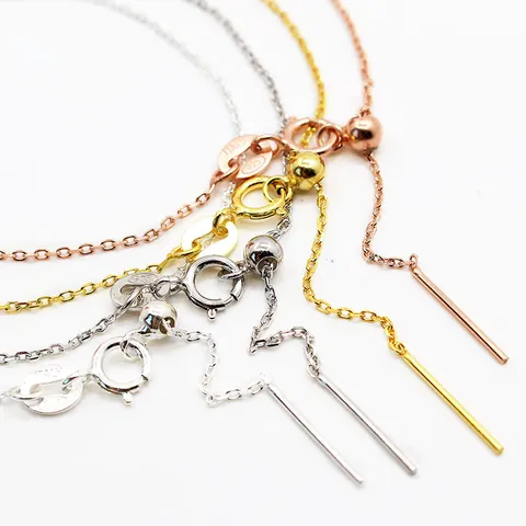 925 Sterling Silver Adjustable Cross Chain Bracelet For Women Minimalist Slider Bead DIY Jewelry Making Components