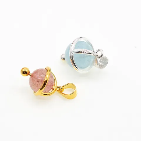 Chiusura Pendente Pianeta in Argento Sterling 925 Fai da Te Accessori Per Gioielli Connettore a Vite Forma di Pianeta