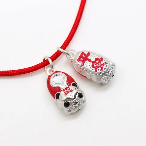 925 Sterling Silver Tiger Head Lantern Pendant Enamel DIY Jewelry Making Charms For Bracelet Necklace Chinese Style Jewelry Accessory