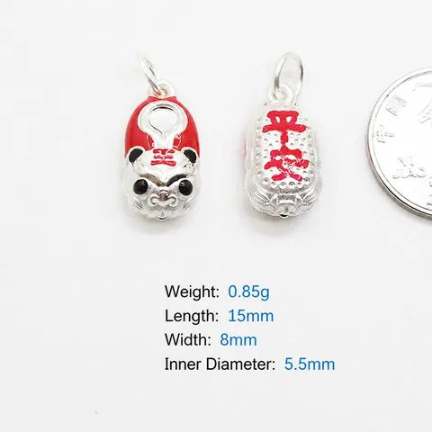 925 Sterling Silver Tiger Head Lantern Pendant Enamel DIY Jewelry Making Charms For Bracelet Necklace Chinese Style Jewelry Accessory
