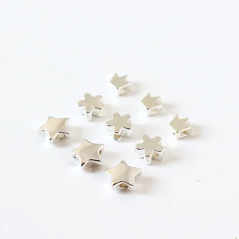 925 Sterling Silver Loose Beads For DIY Jewelry Making Crown Star Flower Pattern Geometric Spacer Beads Accessories