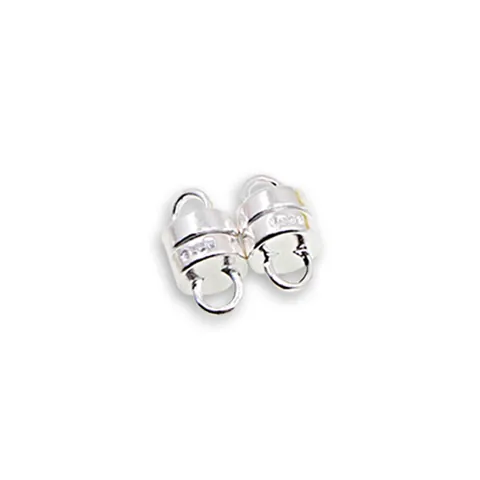925 Sterling Silver Magnetic Connector Clasp Oval Cylindrical For Necklace Bracelet DIY Jewelry Making Findings High Quality Polished Jewelry Accessories
