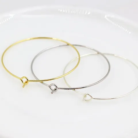 S925 Argento Sterling Grandi Orecchini a Cerchio Rotondi DIY Gioielli Creazione Risultati 925 Argento Minimalista Ganci Orecchini