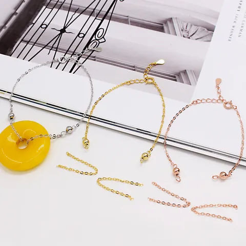 925 Sterling Silver DIY Bracelet Chain Adjustable Cross Link Necklace For Ping'an Kou Handmade Jewelry Finding Component For Women