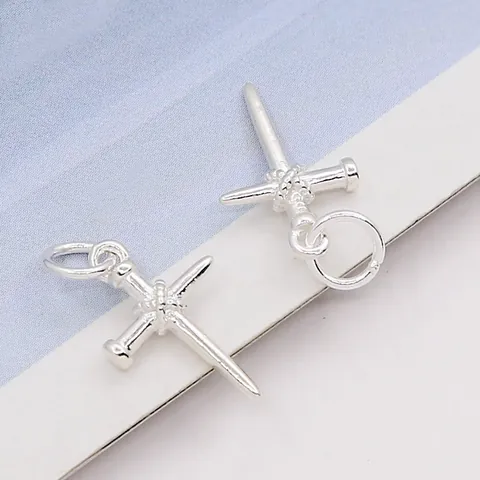 925 Sterling Silver Personal Cross Pendant DIY Jewelry Handcraft Necklace Bracelet Accessories Gothic Sword Arrow Style Charm