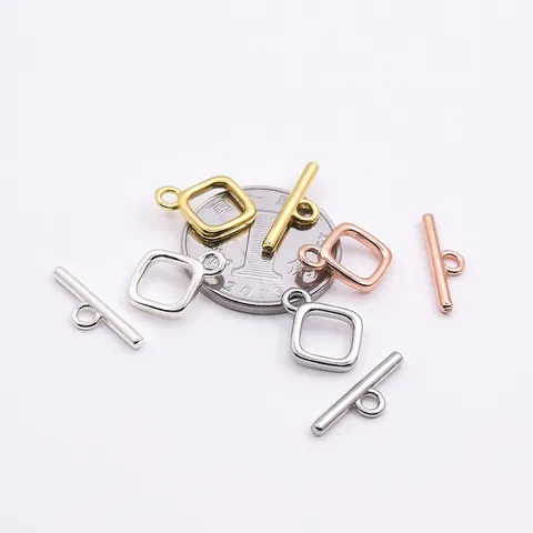 S925 Sterling Silver Square OT Clasp Toggle Connector For DIY Necklace Bracelet Jewelry Making Accessories Handcrafted Clasps