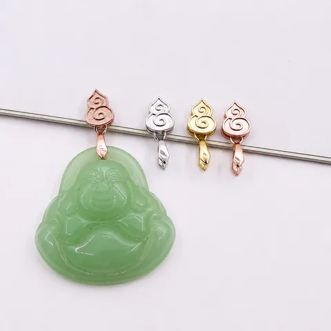 Connettori per Ciondoli in Argento Sterling 925 a Forma di Nodo Cinese Zucca Nuvola per Creazione di Gioielli Fai da Te Oro Oro Rosa Argento