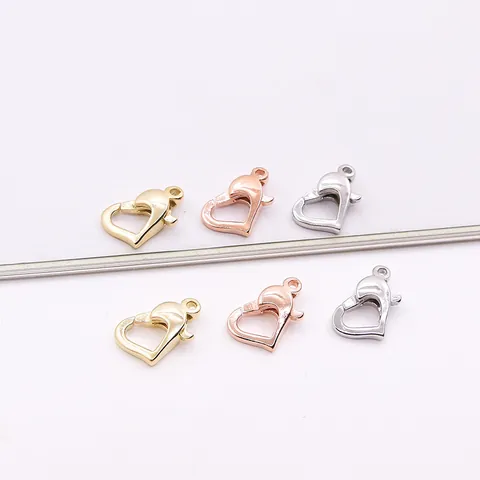 Chiusura a Moschettone a Forma di Cuore in Argento Sterling 925 per Collana Bracciale Fai-da-te Accessori per Gioielli