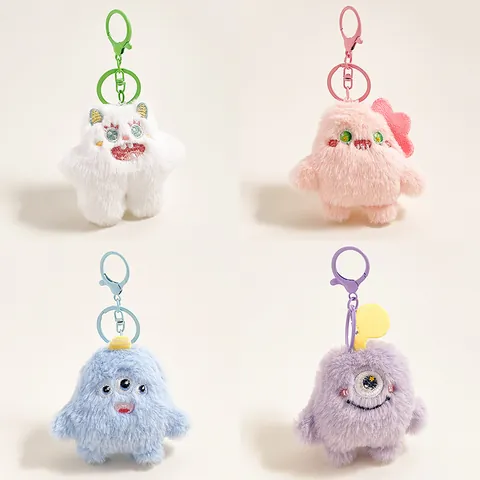 Schattige Cartoon Monster Kat Pluche Sleutelhanger Hanger Zachte Knuffeldier Pop Tas Hangen Accessoires Voor Kinderen