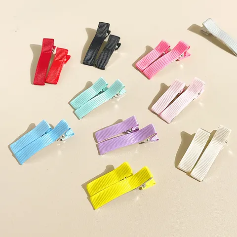 Mollette per Capelli a Becco d'Anatra Avvolte in Nastro Grosgrain Pastorale Per Donne Ragazze Fermagli Colorati Fai-da-te Accessori per Capelli