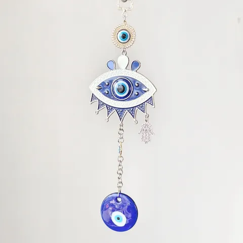 Türkischer Böser Blick Wandbehang Dekoration Hand Der Fatima Legierung Glas Nazar Amulett Für Hausschutz Segen Wohnzimmer