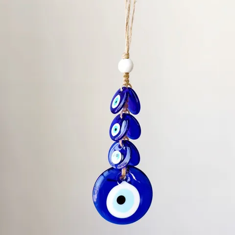 Türkisches Blaues Auge Nazar Glas Hängende Dekoration Tiefblaue Glasperlen Hanfseil Schutz Zuhause Auto Tasche Anhänger