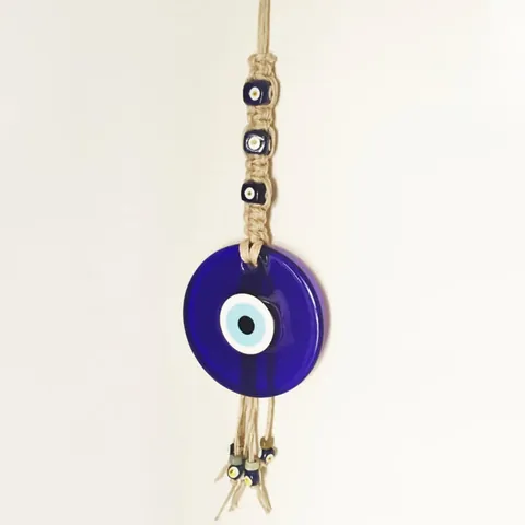 Türkisches Böses Blick Nazar Glas Wandbehang Dekor Mediterranes Blaues Auge Amulett Mit Makramee Seil Und Quasten Für Zuhause Büro Garten Dekoration