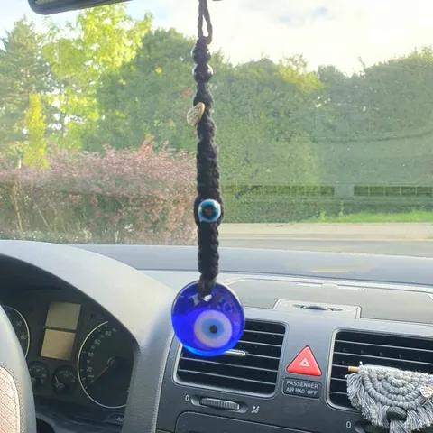 Handgefertigter Geflochtener Böser Blick Auto Hängedekoration Blaues Glas Nazar Amulett Wanddeko Bohemian Schutz Anhänger