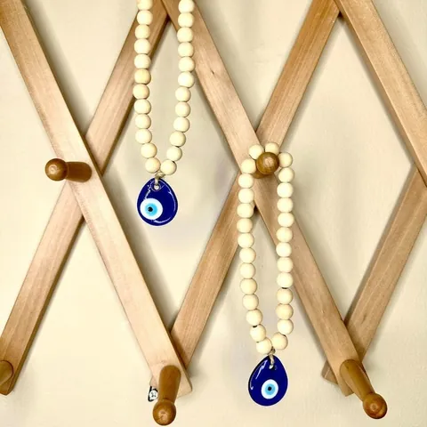 Decorazione da Parete in Legno Malocchio Stile Nordico Pendente Boho per Specchietto Retrovisore Auto Casa Ufficio Protezione
