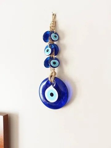 Turkish Evil Eye Glass Hanging Ornament Handmade Hemp Rope Nazar Beads Wall Decor For Home Office Protection Decoration