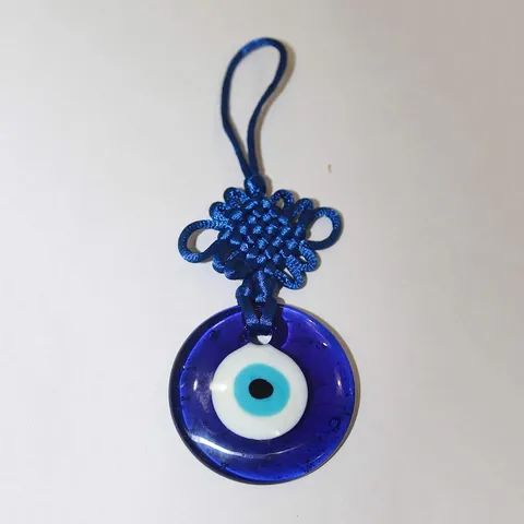 Handgewebt Blau Böser Blick Hängende Dekoration Türkische Nazar Perle Glas Anhänger Mit Chinesischem Knoten Für Haus Auto Deko Schutz