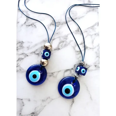 Turkish Blue Evil Eye Hanging Pendant Lampwork Glass Nazar Amulet For Car Home Decoration Handmade Braided Rope Charm Gift