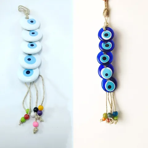 Türkisches Böses Auge Wandbehang Glas Juteseil Deko Auto Zubehör Vintage Ethno Stil Heimdekoration Schutz Geschenk
