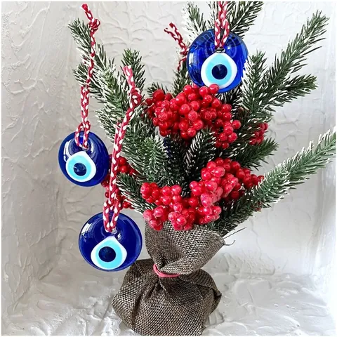Türkischer Böser Blick Glasanhänger Weihnachtsbaum Hängendes Ornament Nazar Amulett Schutz Charm Haus Festliche Party Deko Geschenk