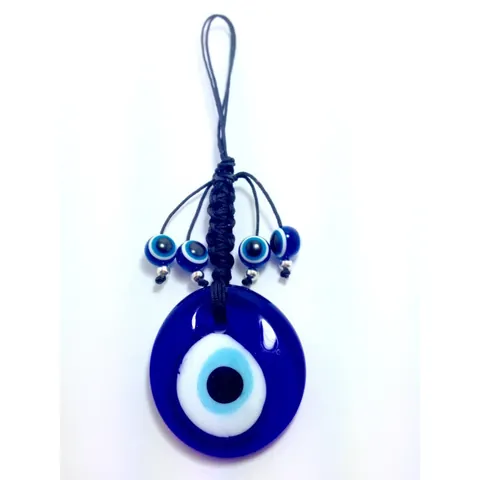 Turkish Blue Glass Evil Eye Hanging Ornament Nazar Bead Wall Decor Protection Amulet Home Car Charm Hand Woven Tassel Pendant