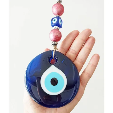 Handgefertigter Böser Blick Wandbehang Ornament Blaues Glas Nazar Perle Schutzamulett Für Zuhause Auto Dekor Retro Ethno Zubehör
