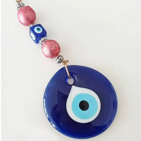 Handgefertigter Böser Blick Wandbehang Ornament Blaues Glas Nazar Perle Schutzamulett Für Zuhause Auto Dekor Retro Ethno Zubehör