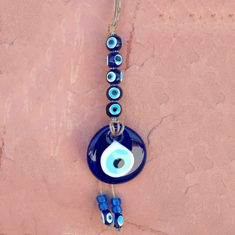 Handgefertigter Türkischer Evil Eye Glasanhänger Nazar-Perlen Amulett Für Hauswand Autodekoration Juteseil Schutz Geschenk