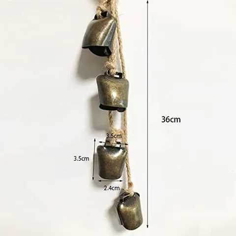 Carillon Éolien En Cloches Métalliques Vintage Bronze Vieilli Décoration Suspendue Avec Corde De Chanvre Pour Maison Jardin Cour