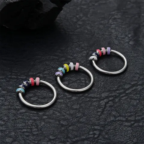 Edelstahl Fidget Ring Für Damen Minimalistisch Bunte Emaille Perlen Drehbarer Anti Angst Ring Stressabbau Schmuck