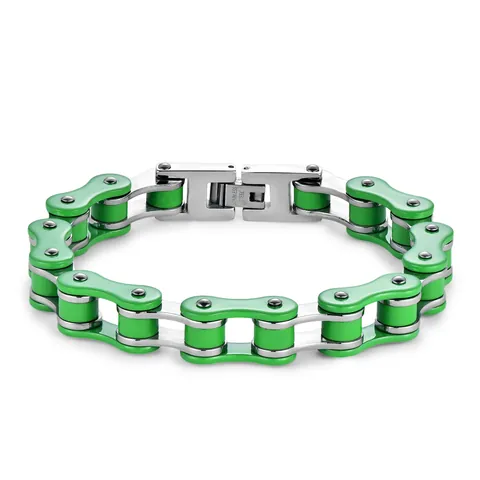 Uomo Acciaio Inossidabile Catena Bicicletta Bracciale Punk Rock Hip Hop Industriale Meccanico Polso Gioielli Regalo Donna