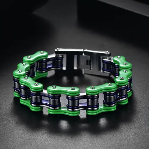 Bracciale da Uomo a Catena di Bicicletta in Acciaio Inossidabile Industriale Gioielli in Stile Punk Moto per Festa di Compleanno