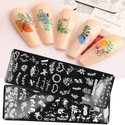 Stainless Steel Nail Stamping Plates Floral Halloween Christmas Pattern DIY Manicure Art Template Tool For Women