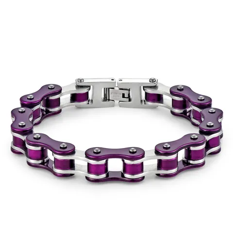 Bracciale a Catena per Bicicletta in Acciaio Inossidabile Uomo Donna Stile Punk Industriale Cinturino Meccanico Gioielli